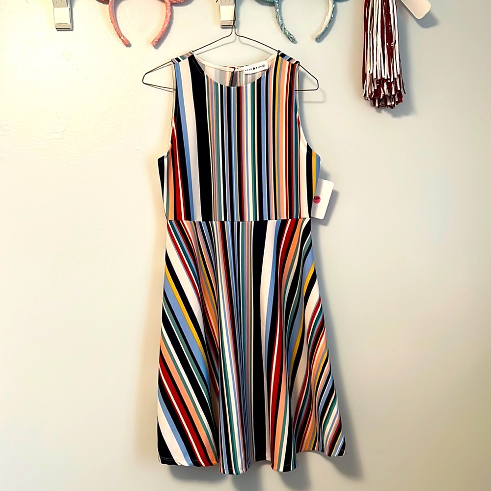 Coco & Main rainbow stripped dress
